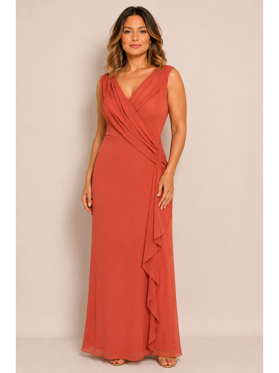 VESTIDO LONGO  DRAPEADO LATERAL  CÓDIGO 0004.24 