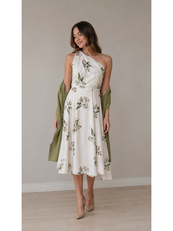 Vestido Midi floral  * echarpe proporcional * 