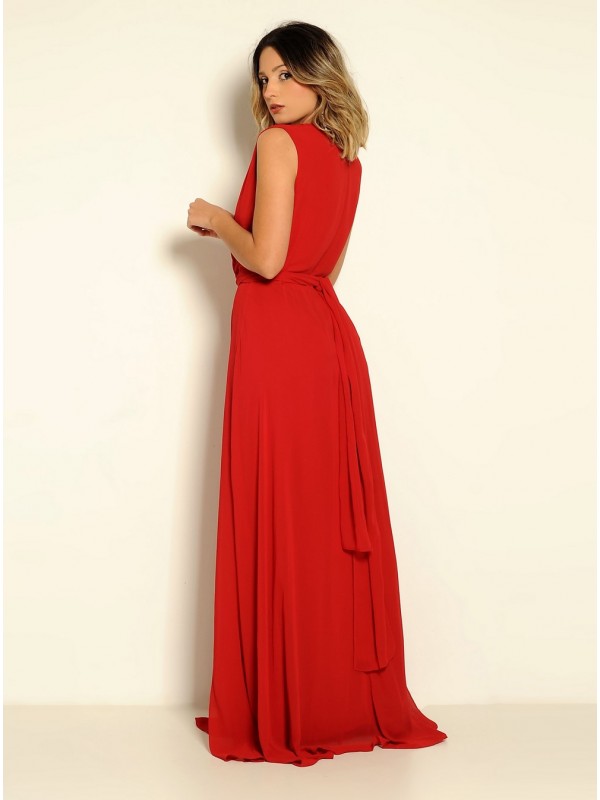 VESTIDO LONGO DECOTE "V"CÓDIGO 06