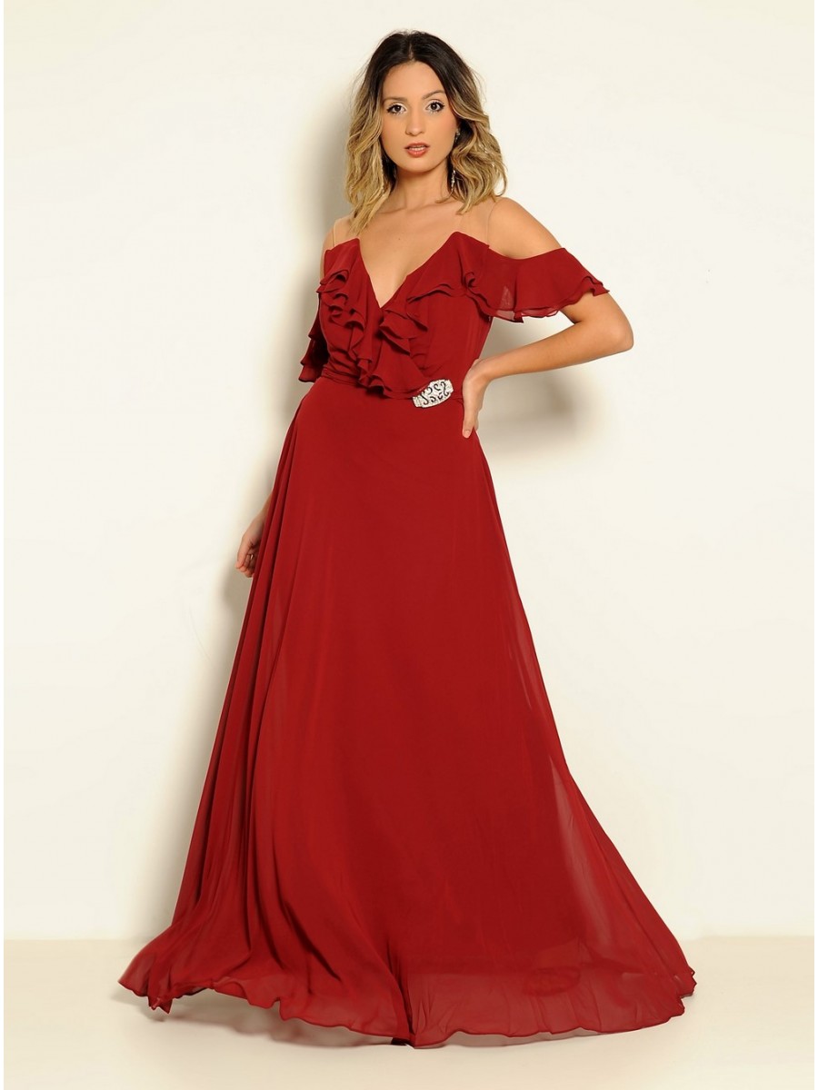 VESTIDO LONGO ESVOAÇANTE CÓDIGO 23/17