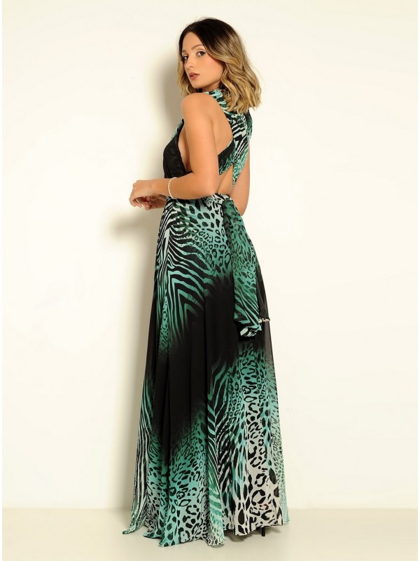 VESTIDO LONGO MULTIFORMA VERDE CÓDIGO 22/17 