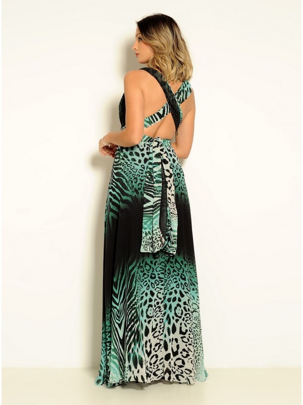 VESTIDO LONGO MULTIFORMA VERDE CÓDIGO 22/17 