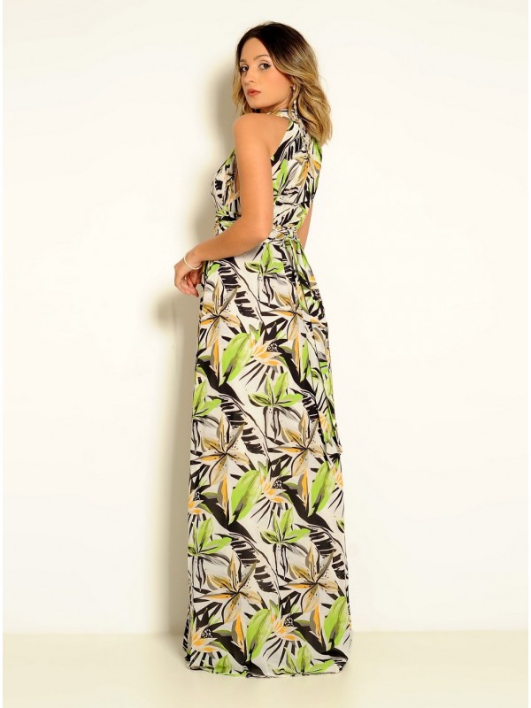 VESTIDO CÓDIGO ESTAMPA VERDE FLORAL 020