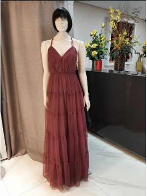 vestido tullle longo